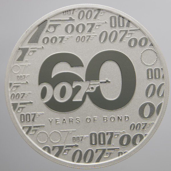 1 доллар, 60 лет 007 Агент Джеймс Бонд, Тувалу, 2022, серебро, 